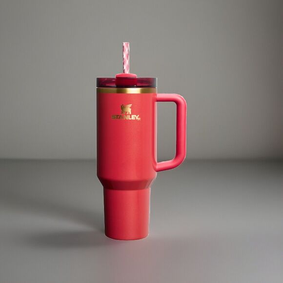 🔥Stanley The Quencher H2.0 FlowState Tumbler 40 OZ - Scarlet Tinsel BNWT💥 - Picture 1 of 4